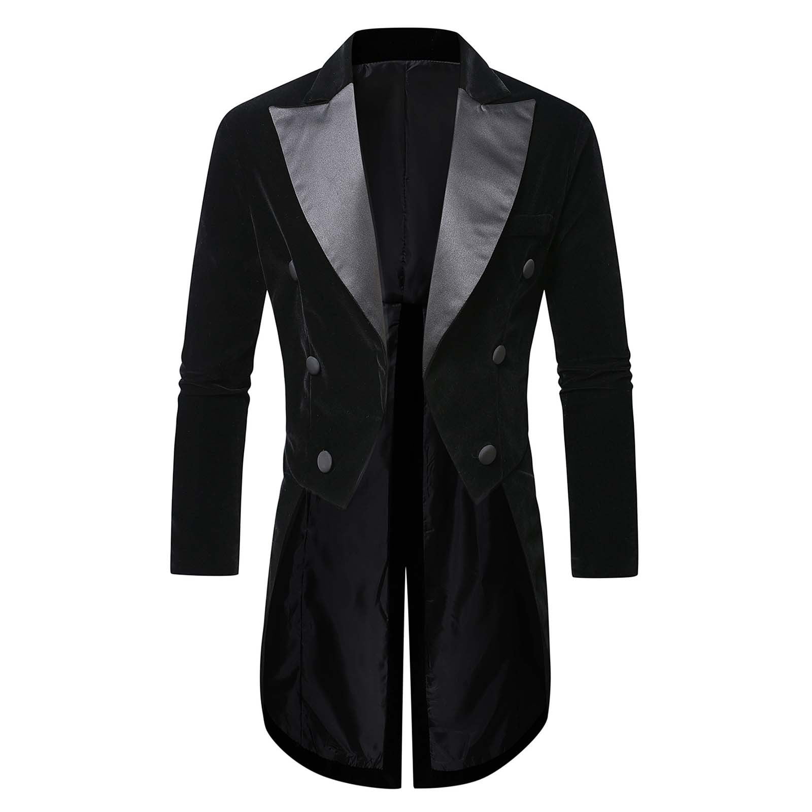 2025 Mens Velvet Tailcoat Jacket Victorian Steampunk Swallowtail