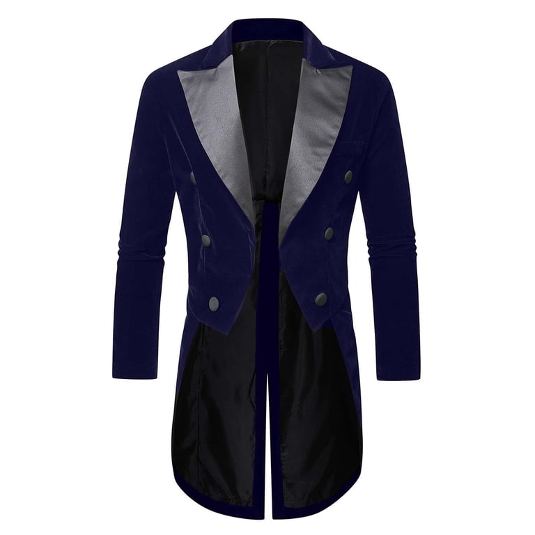 2025 Mens Velvet Tailcoat Jacket Victorian Steampunk Swallowtail