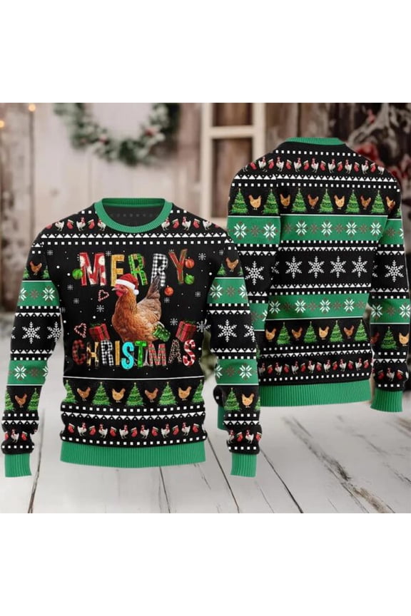2025 Merry Christmas Chicken Christmas Sweater