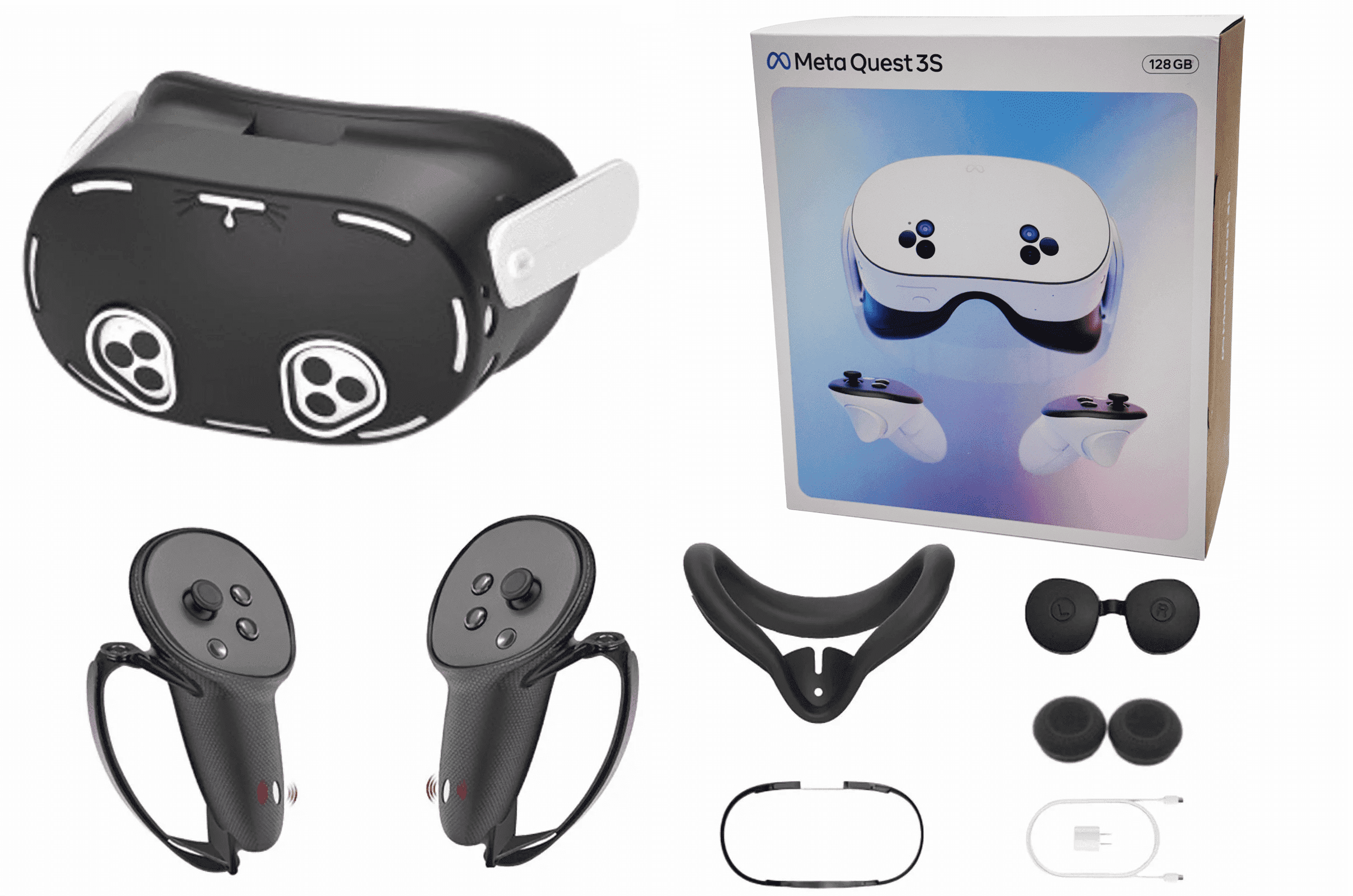  Quest 3S 128GB コントローラー付き Oculus Quest 3S VR Headset, 128GB, 1832x1920 Display, 120Hz, 3D