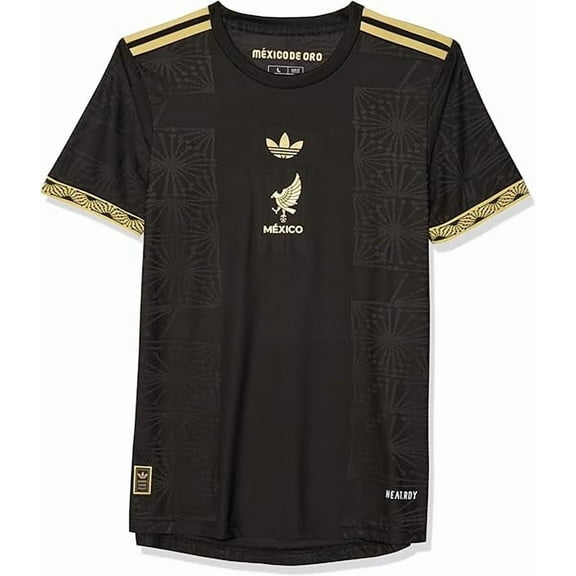 YFstore 2025 Mexico Gold Cup Black with Gold Accents Soccer Jersey Celebrate Pride