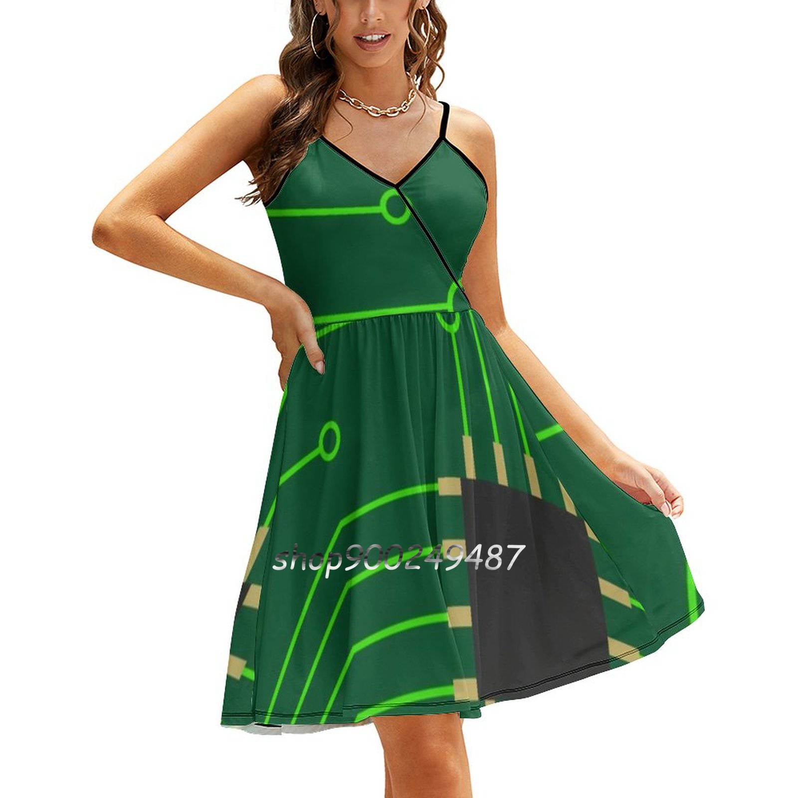 2025 Microchip Digital Art Pcb Evening Party Dresses Midi Dress Female ...