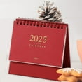 2025 Mini Desk Calendar, Compact Flip Standing Planner, Twin Wire