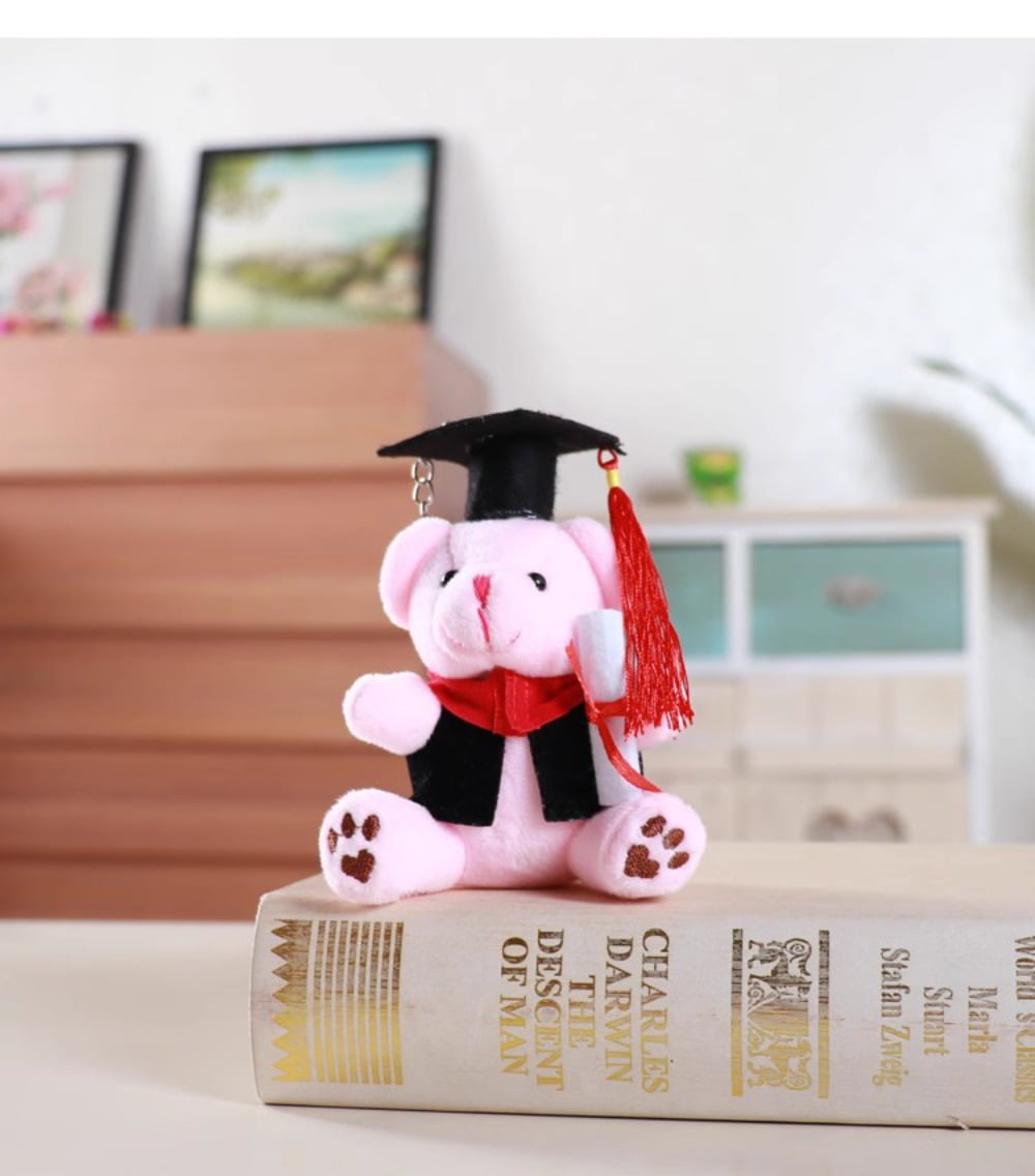 2025 Mini Graduation Scholar Bear Keepsake Keychain Academic Cap Charm ...