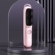 2025 Mini Straightening Brush - Round LCD Temp Control & Fast Heat-Up for On-The-Go StylingPink