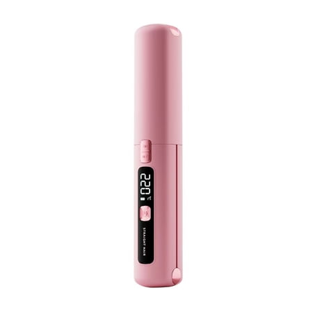 2025 Mini Travel Hair Styler - Dual Straightener/Curl Iron with 4500mAh Battery & Ceramic Plates(Pink)