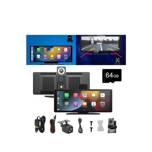 2025 Model, 10.26" HD Car Tablet with 4k Dash Cam, Car Tablet Pro Max 2025, 1080p Backup Camera, GPS Navigation/Voice Control (Recorder+Reversing Camera+Screen Projection(128G))