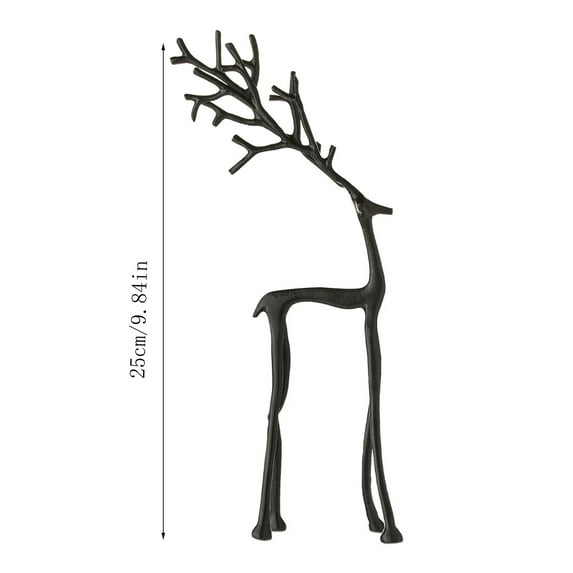 2025 Modern Xmas Figurines-9.84" Black Reindeer Statues, Elegant Indoor Holiday Decor, Table Centerpieces Christmas Decorations, Perfect for Mantel Living Room Bedroom Office