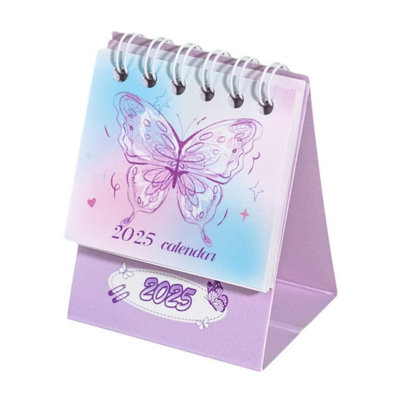 2025 Monthly Desk Calendar Countdown, English Mini Desk Calendar for School Office Home, Portable Desktop Decoration Calendar