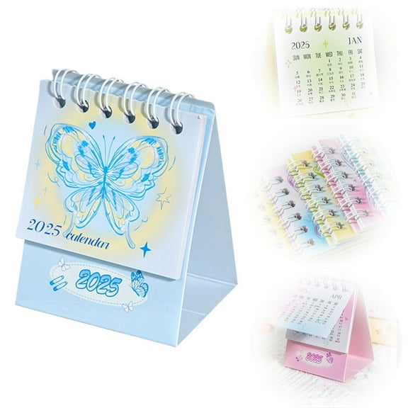 2025 Monthly Desk Calendar - English Mini Countdown Planner for School, Office & Home - 7.6x5.9cm Portable Desktop Calendar with Holiday Dates & Writing Space