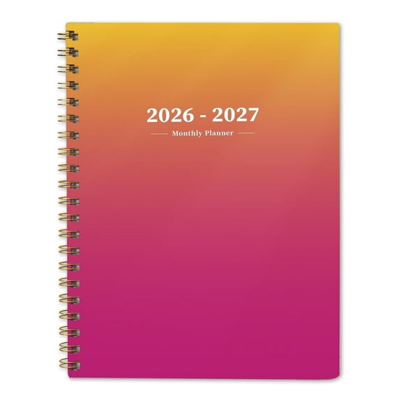 2026-2027 Monthly Planner, 8.5x11": 24 Months (JAN. 2026 - DEC. 2027), Large Daily Blocks,Gradient Orange