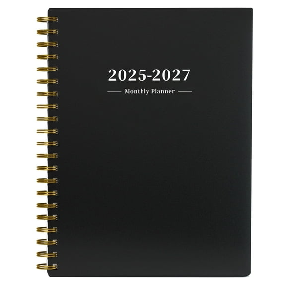 2025 Monthly Planner, 8.5x11": 24 Months (JUL. 2025 - JUN. 2027), Large Daily Blocks, Black
