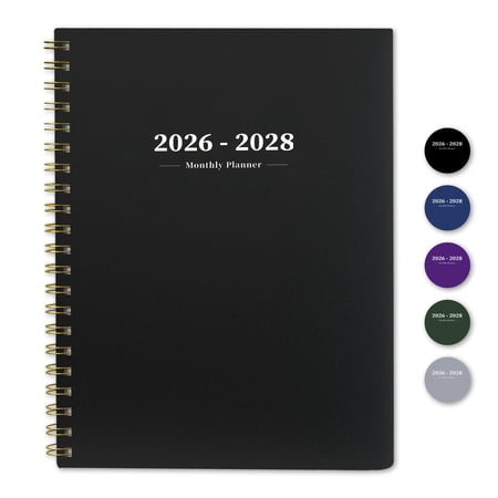 2026-2028 Monthly Planner, 8.5x11": 24 Months (July. 2026 - June. 2028), Large Daily Blocks, Black