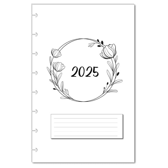 2025 Monthly Planner Refills - 8 Disc Half Letter Size