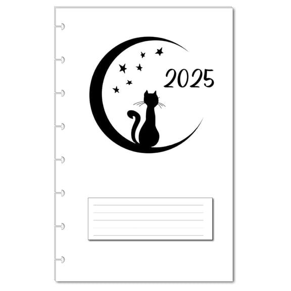 2025 Monthly Planner Refills - 8 Disc Half Letter - TUL, Staples ARC, Levenger Circa Compatible; 5.5x8.5 Calendar Inserts (25 Sheets)