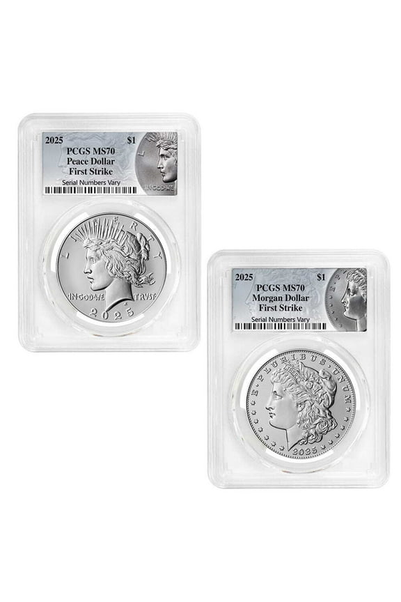 2025 Morgan and Peace Silver Dollar 2-Coin Set PCGS MS 70 FS (Morgan/Peace)