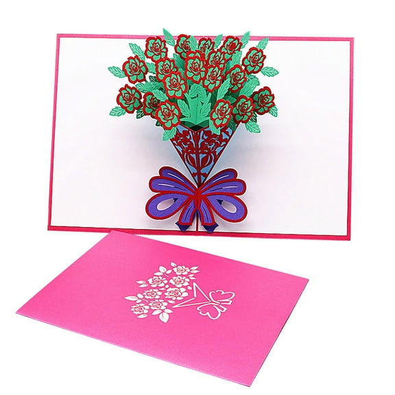 2025 Mother's Day 3D Greeting Card - Laser-Cut Floral Bouquet Card for Mom/Wife/Grandma (Handmade 7.9x5.9in Eternal Flower Home Decor Art Gift)​