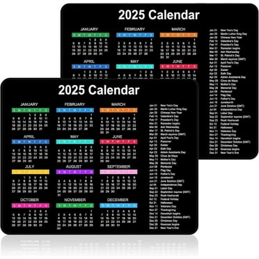 2025 Mouse Pad Calendar,2025 Calendar Mouse Pad Computer Mouse Pad With Stitched Edge,2025 Calendar Mouse Pads For Desk Non-Slip Rubber Base Mouse Pads With Holidays,Gaming Office Mousepad (2Pc)