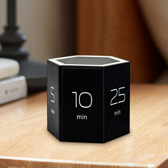2025 Multi sided Timer 6 Sided Flip Rotating Countdown Timer for Kitchen Learning Exercise & Self Discipline with Large Digital Display