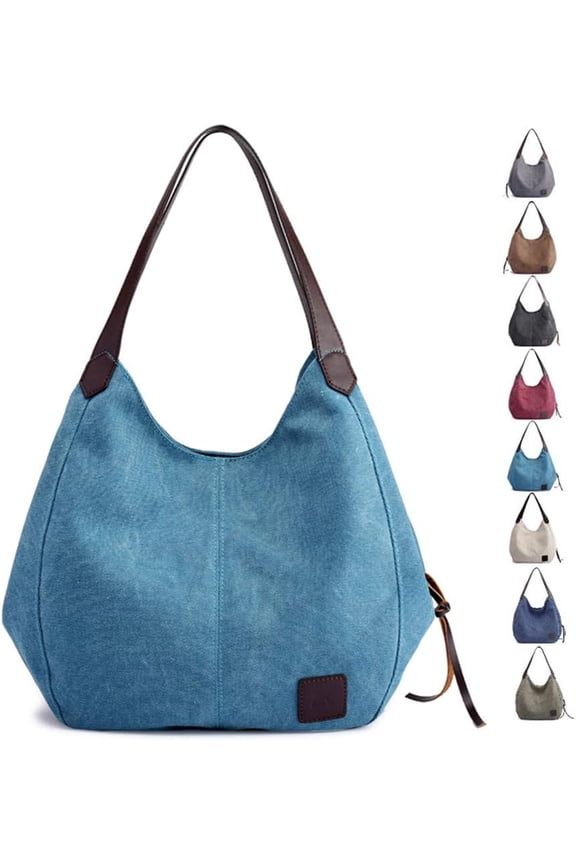 2025 Multiple Compartments Canvas Hobo Bag Tote Handbag Shopping Large Capacity Shoulder Bag
