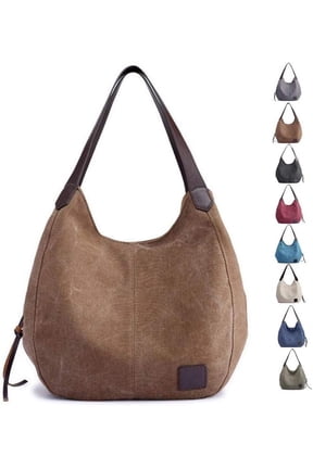 2025 Multiple Compartments Canvas Hobo Bag Tote Handbag Shopping Large Capacity Shoulder Bag