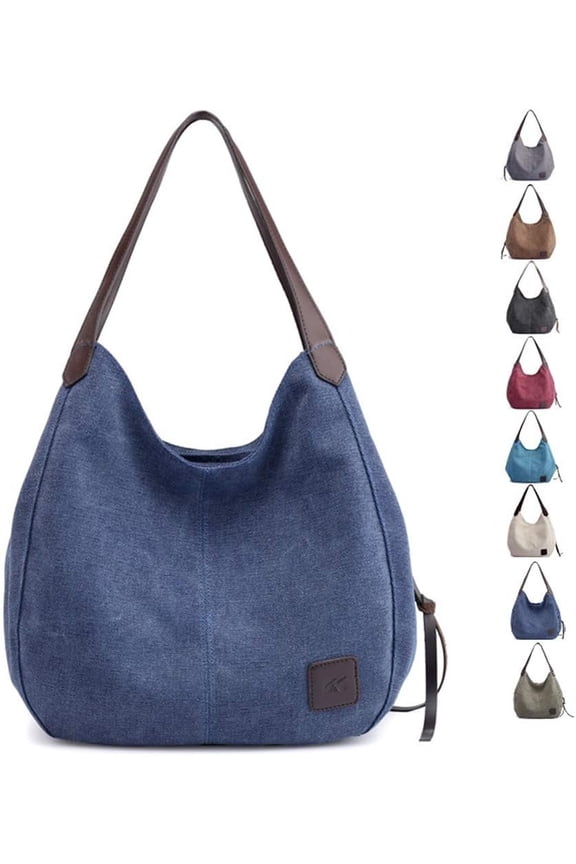 2025 Multiple Compartments Canvas Hobo Bag Tote Handbag Shopping Large Capacity Shoulder Bag