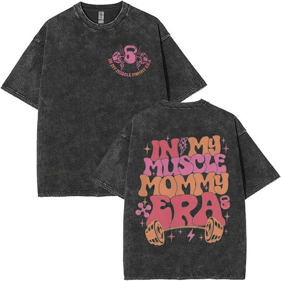 2025 Muscle Mommy Gym Rat Funny Meme Crewneck T-Shirt - Unisex Oversized Soft Breathable Cotton Short Sleeve Summer Vintage Street Wear