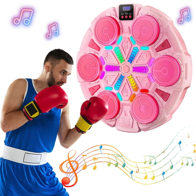 2025 Music Boxing Machine for Adults and Kids, Music Punching Machine with Rhythm Light, Smart Bluetooth Boxing Equipment with Glove, Wall Mounted Punching Target Machine for Home,Office, Gym