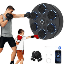 2025 Music Boxing Machine Upgrade - Smart Bluetooth,Two Pairs of Gloves.Multiple Modes.Wall-Mounted for Home/Office/Gym.Ideal for Adults and Kids.Space-Saving,Brings Fun Workouts and Family Fun.
