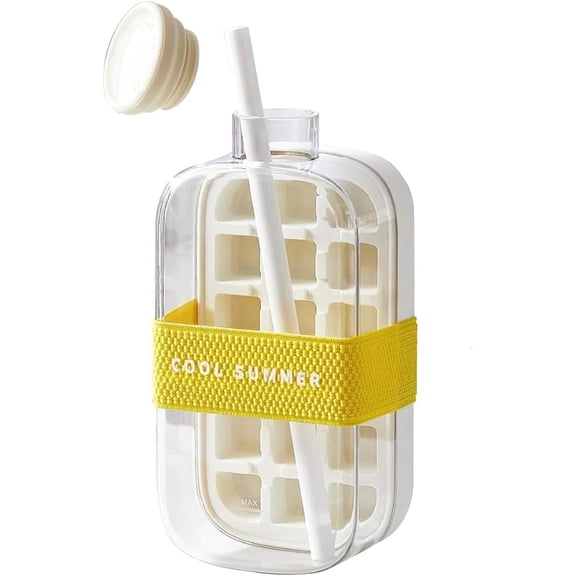 2025 My Crush Cup Ice Tray, Cool Summer Ice Bottle Cup With Straw, Ice Cube Cup, Ice Cube Bottle, Ice Bottle Cup (b, 500ML)