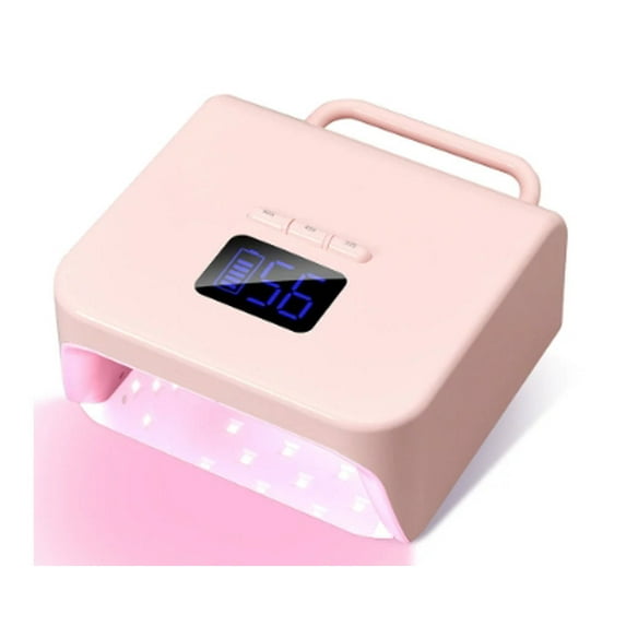 2025 NEW 220W High-Power Rechargeable Nail Lamp - Professional Fast-Drying UV/LED Nail Dryer for Salons（Color: Pink ，Light Color: Red Light）