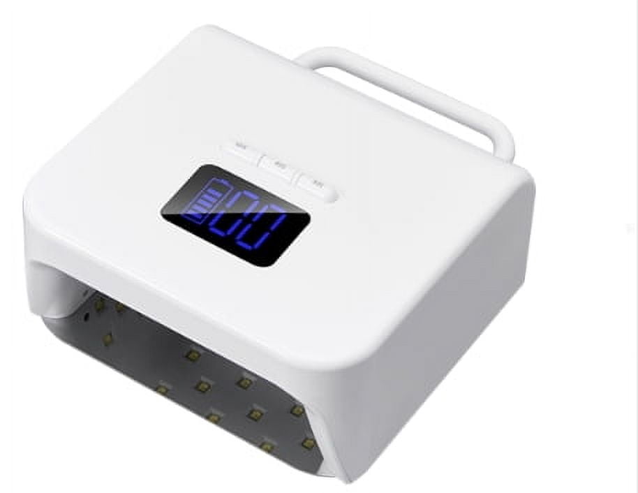 2025 NEW 220W High-Power Rechargeable Nail Lamp - Professional Fast-Drying UV/LED Nail Dryer for Salons（Color: White，Light Color: White Light）
