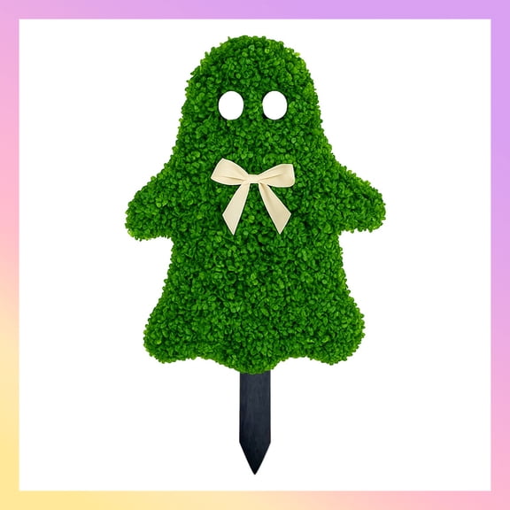 2025 NEW!!! Artificial Halloween Ghost Plastic Topiary 21.65" - Ghost Halloween Decorations Yard Signs Decorations, Spooky Halloween Ghost Decorations Outdoor