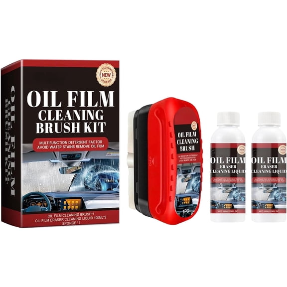 2026 NEW Automotive Oil Film Cleaning Brush for Car Windows, Glass Cleaning Board, Suitable for Windshield Glass Oil Film Remover, Car Windshield Cleaner