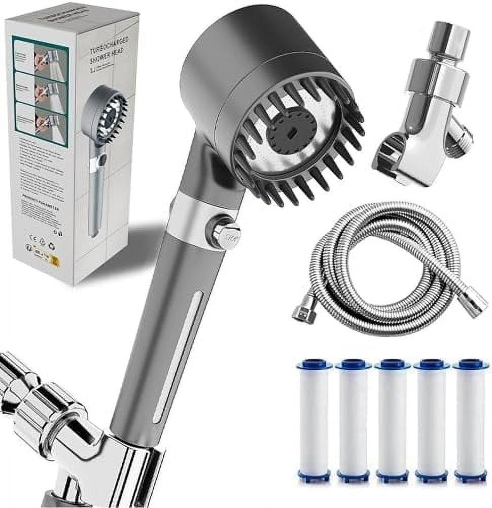 2025 NEW Ion Drops Shower Head, Iondrops Filtered Showerhead, Filtered Shower with Handheld, Djustable Settings with Hose