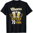thumbnail image 1 of 2025/NEW LIMITED Cheers And Beers To My 70 Years 70th Birthday Gift Tee T-Shirt, 1 of 2