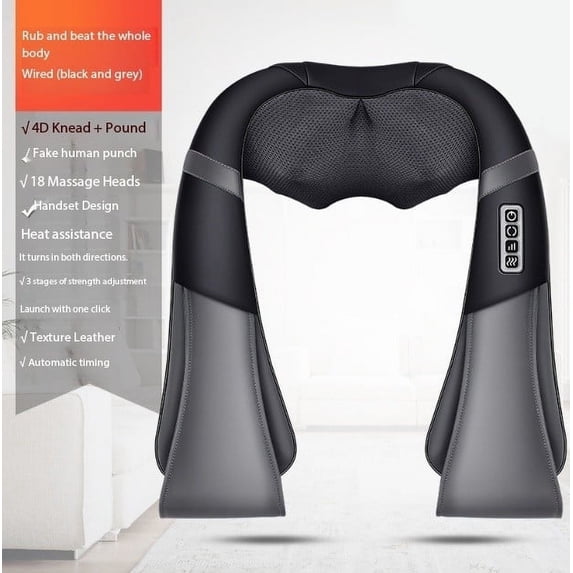 2025 NEW Neck & Shoulder Massager with Heat - Kneading Massage Pillow for Home & Car Use, Cervical Back Pain Relief Massager