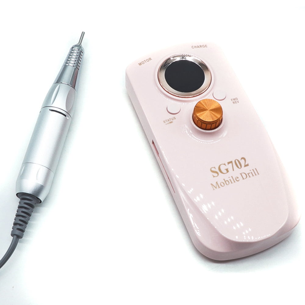 2025 NEW Professional Rechargeable Nail Drill - 35,000 RPM Portable Electric Nail File with Lithium Battery, Adjustable Forward/Reverse（Light Pink size：21.5cm*18.4cm*5.4cm）