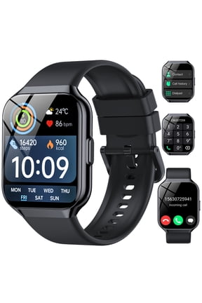 2026 NEW Smart Watch, 1.96''HD Screen SmartWatch for Men Women's, Answer/Make/Message, 100 Sports Modes, IP68 Waterproof Fitness Tracker Compatible with Android and iPhone, Holiday Gifts, Black
