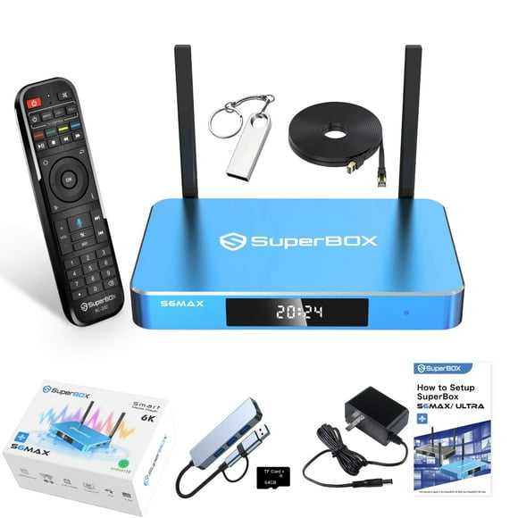 2025 NEW Version Superbox S6 Max 4+64GB DDR 1000Mbps Ethernet Time-Shift,Superbox S5max,S6pro,S6max,S6ultra Smart TV Device Contains Multiple Accessories