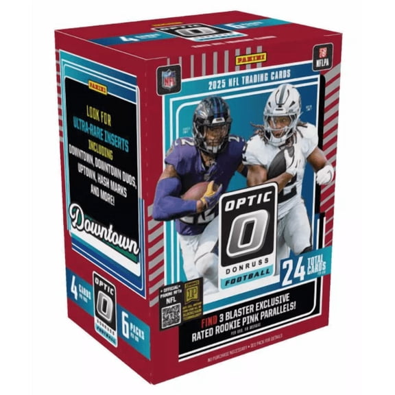 2025 Panini NFL Optic Donruss Football Trading Card Blaster Box (Pink Parallels)