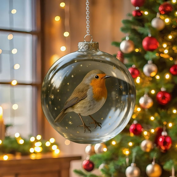 2025 Nature's Birds Crystal Ornament Set Wild Bird Wonders Glass Bauble Collection Cardinal Hummingbird Christmas Ornaments for Tree Hanging Clear Holiday Home Decor Gifts