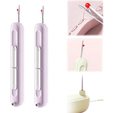 2025 Needle Threader and Seam Ripper Tool, Plug-in Stretchable 2-in-1 Needle Threader for Hand Sewing, Quilting, Embroidery, and Knitting Supplies