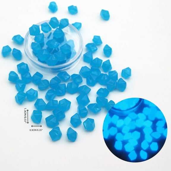 2025 New 0.51" Glowing Aquarium Stones Resin Shape 50-Pack for Fresh/Saltwater Tank, Night Light Decor