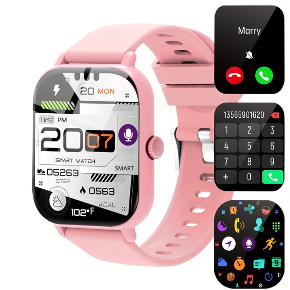 2025 New 1.83" HD Large Screen Smartwatch with Call Function, SMS Alerts, Multi-Sport Fitness Tracker, Wireless Smartphone Connection, Holiday Gifts