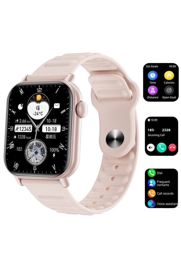 Smart Watch IP67 Waterproof Women Men 100+Sports Modes 1.83" Fitness Tracker, Bluetooth Call(Answer/Make Calls) Multimedia Weather Message Reminder Smartwatch