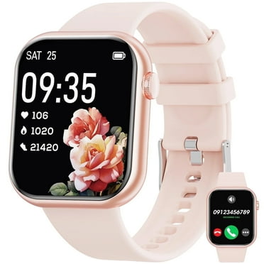 Haulvean 2025 New 1.85-inch Smart Watches for Men and Women, Fits for Android and Iphone Devices, with Answer/Make Calls/100 Sports Modes, Fitness Tracker Smartwatch（Pink）