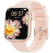 Joautrial Smart Watch Fits for Android and Iphone 1.85'' Smartwatch for Men Women, Fitness Tracker with Answer Make Calls/Message Reminder/100 Sports Models, IP67 Waterproof for Gift, Pink