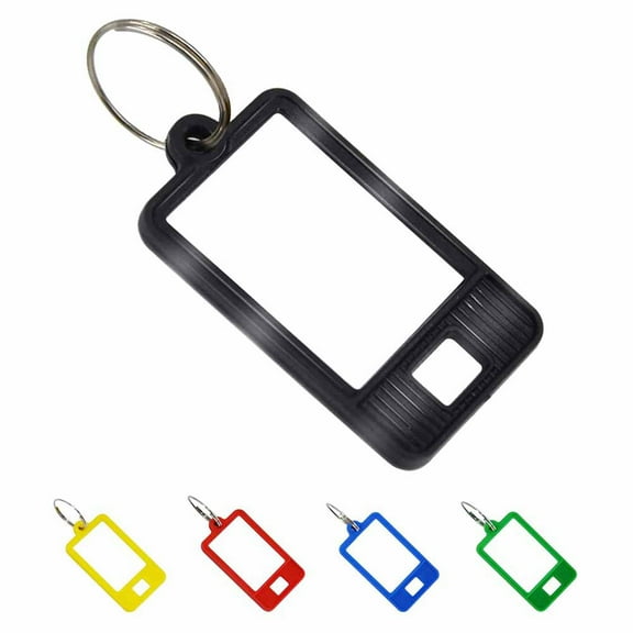2025 New! 100 Pieces Tough Plastic Key Tags Oval Shaped Label Tag with Window and Split Ring,Blank Labeling 5 Colors