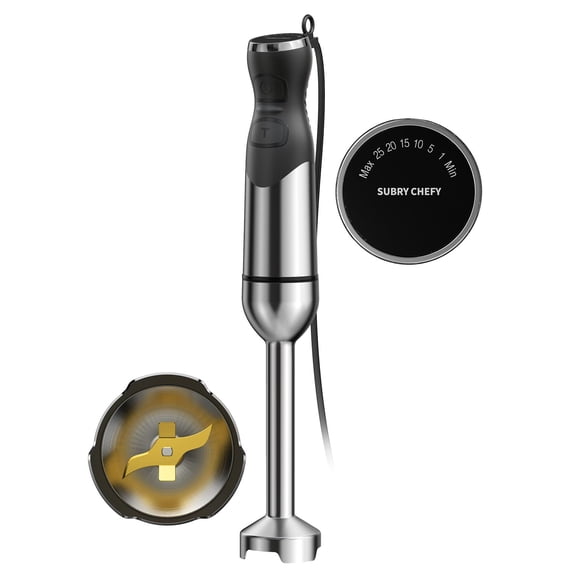 2025 New 1000W Immersion Blender Handheld  25-Speed, Stainless Steel, Hand Blender, Corded Hand Mixer with Heavy-Duty Copper Brushless Motor & Gift Box